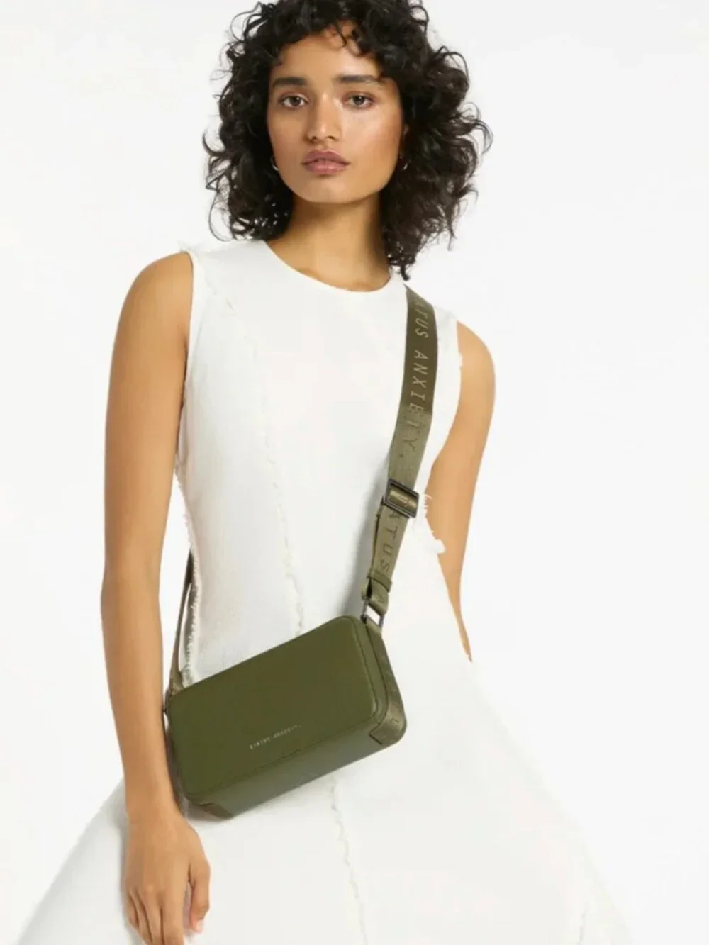 Status Anxiety Delirium Bag Khaki Green NWT Leather Shoulder Crossbody Handbag